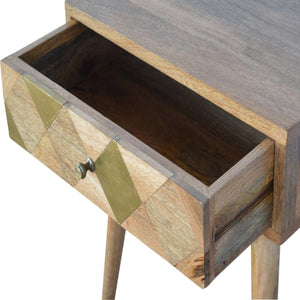 1 Drawer Gold Brass Bedside