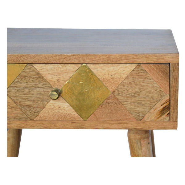 1 Drawer Gold Brass Bedside