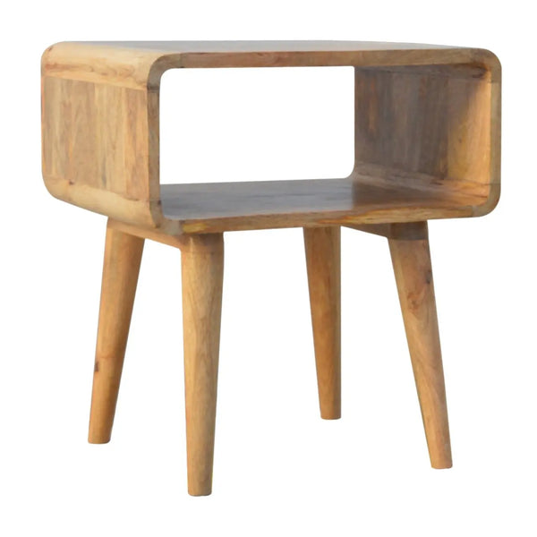 Curved Open Bedside Table – Elegant and Functional Storage Solution