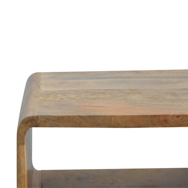 Curved Open Bedside Table – Elegant and Functional Storage Solution