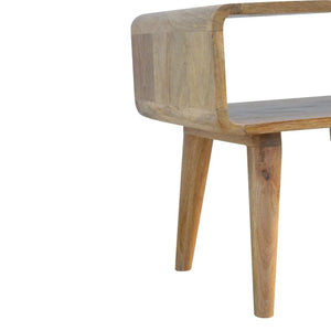 Curved Open Bedside Table – Elegant and Functional Storage Solution
