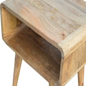Curved Open Bedside Table – Elegant and Functional Storage Solution