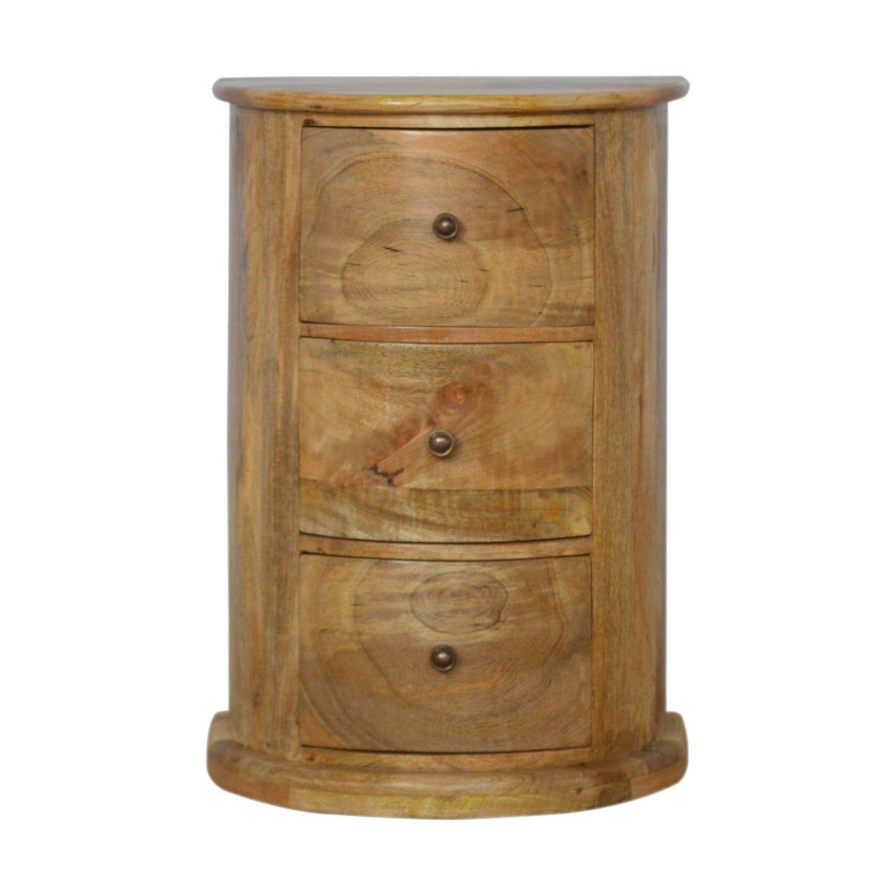 3 Drawer Serpentine Drum Chest Living with Luxury