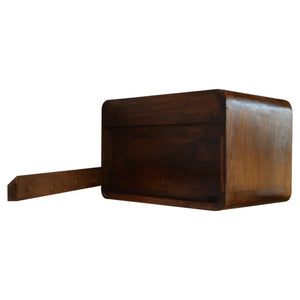 Chestnut Curve Floating Bedside – Modern Space-Saving Bedside Solution