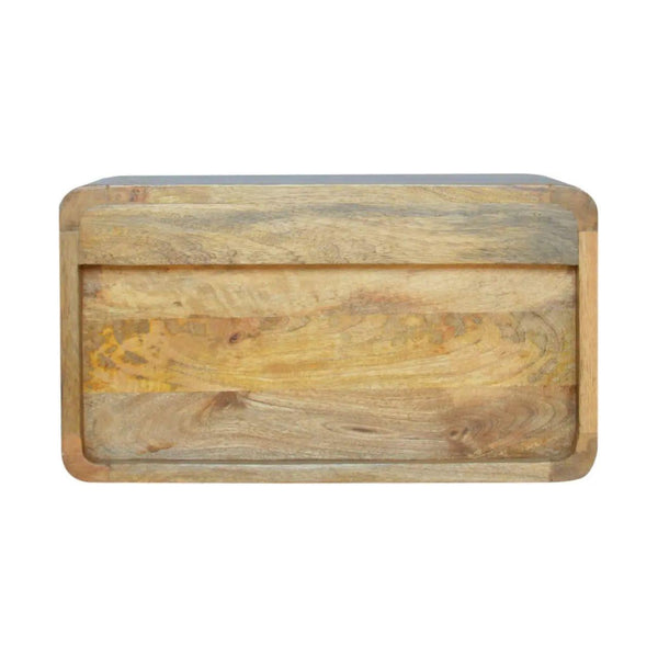 Solid Mango Wood Oak-Ish 2 Drawer Floating Bedside Table