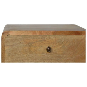 Curved Oak-ish Bedside – Premium Compact Table with Storage