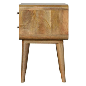 Curved Oak-ish Bedside – Premium Compact Table with Storage