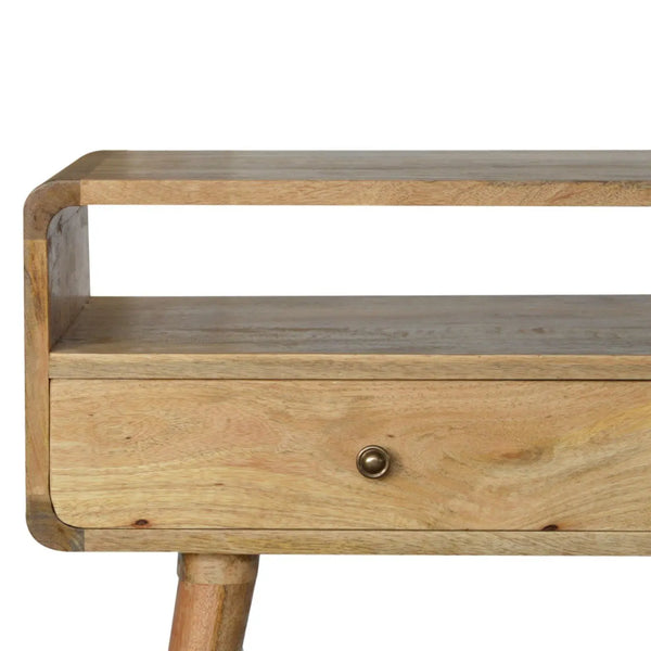 Curved Oak-ish Console Table