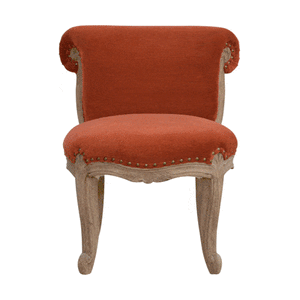 Brick Red Velvet Studded Chair