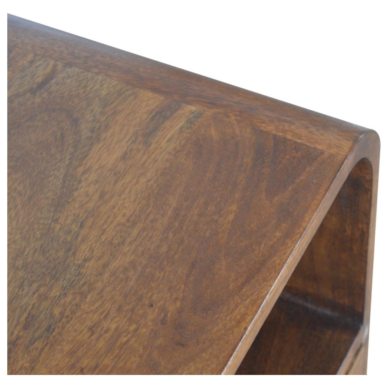Chestnut Curved Edge Bedside - Living with Luxury
