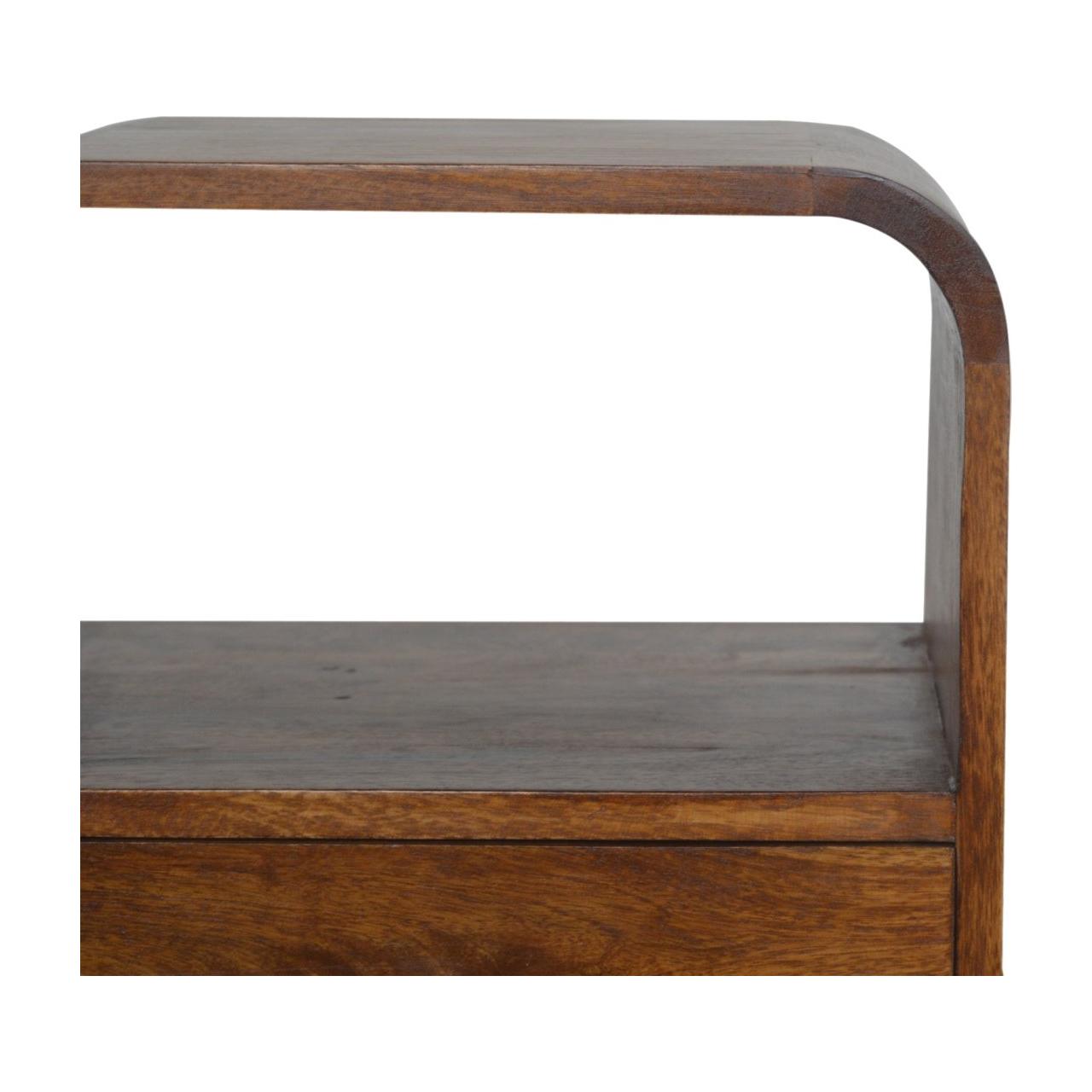 Chestnut Curved Edge Bedside - Living with Luxury