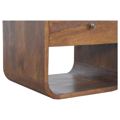 Chestnut Curved Edge Bedside - Living with Luxury