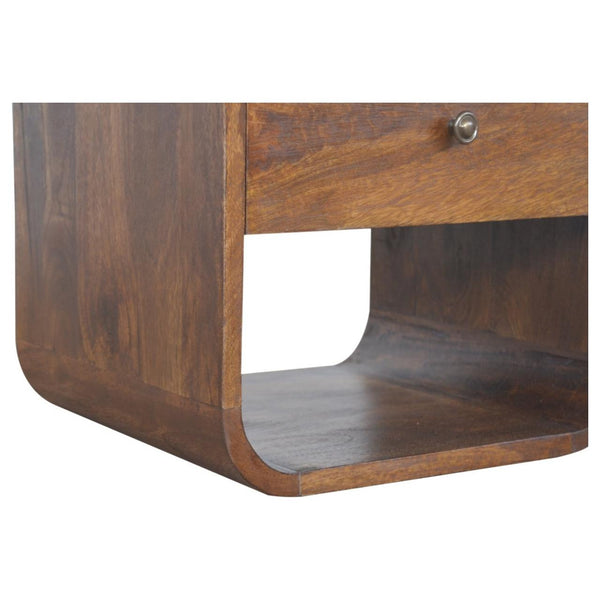 Chestnut Curved Edge Bedside