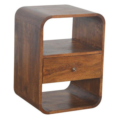 Chestnut Curved Edge Bedside - Living with Luxury