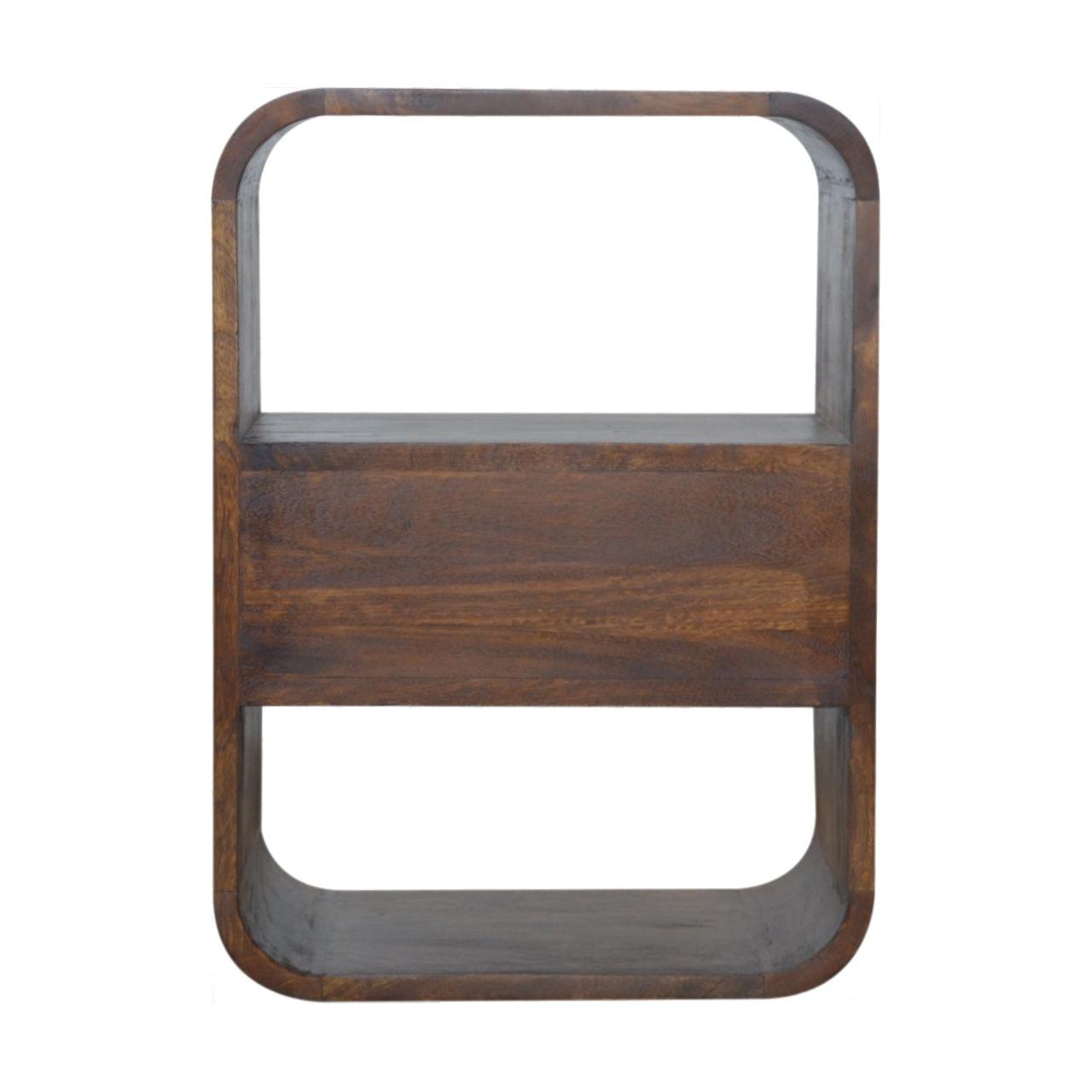 Chestnut Curved Edge Bedside - Living with Luxury