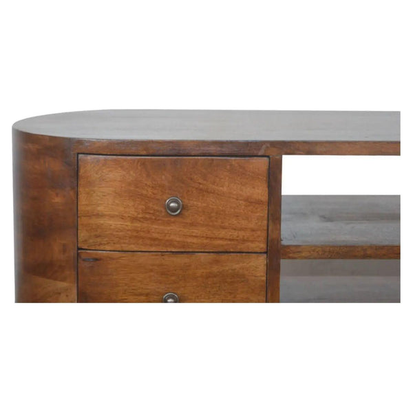 Chestnut Rounded Entertainment Unit