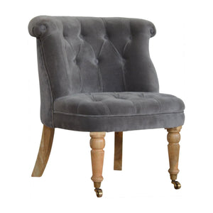 Grey Velvet Accent Chair
