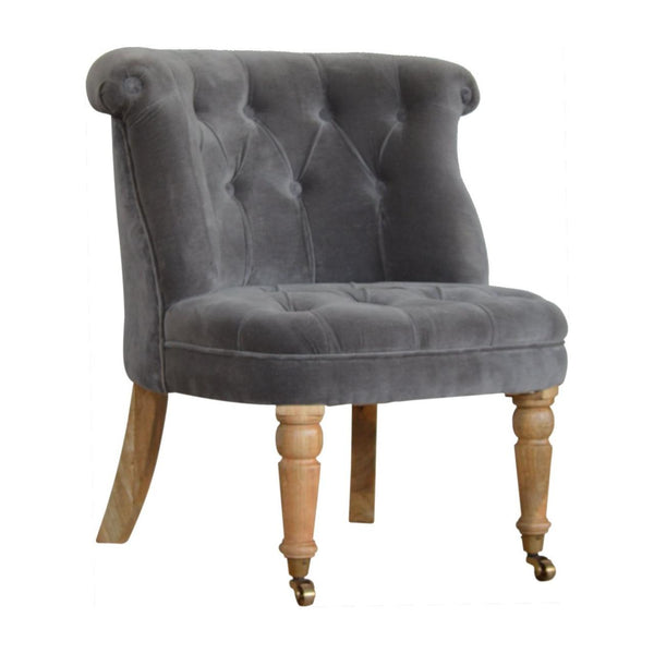 Grey Velvet Accent Chair
