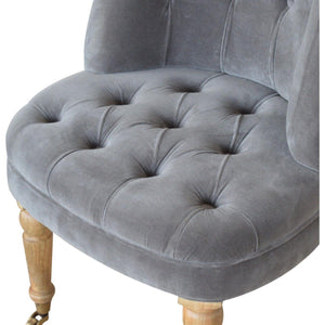 Grey Velvet Accent Chair