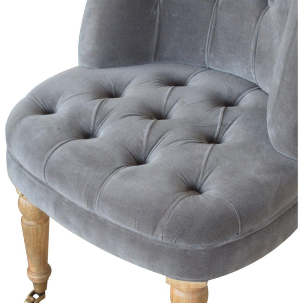 Grey Velvet Accent Chair