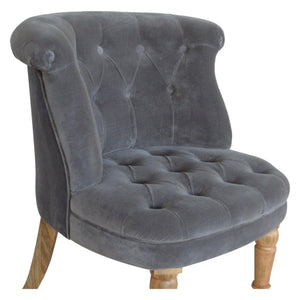 Grey Velvet Accent Chair