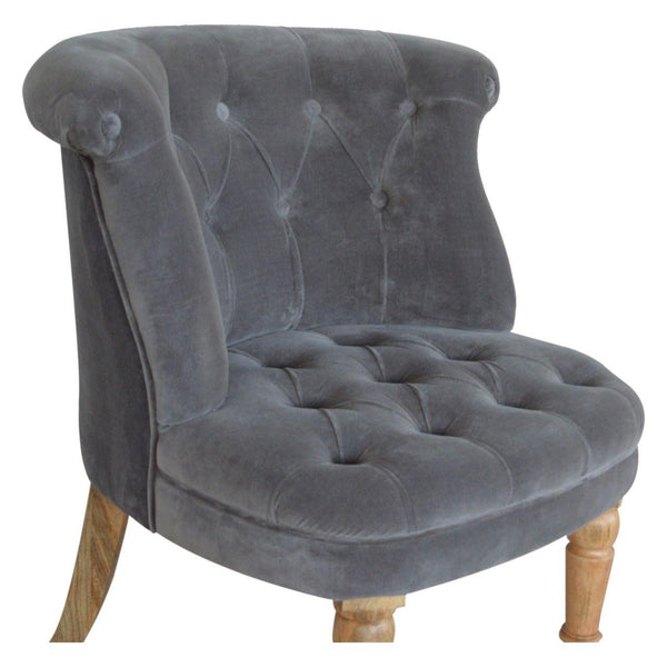 Grey Velvet Accent Chair