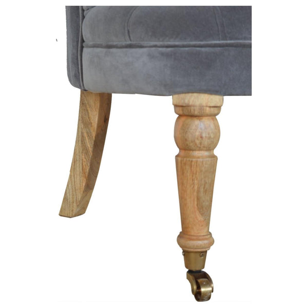 Grey Velvet Accent Chair
