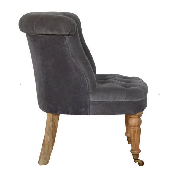 Grey Velvet Accent Chair