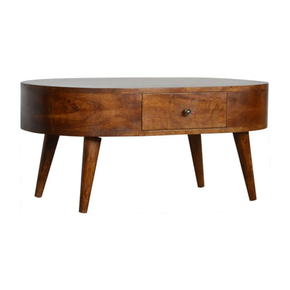 Chestnut Rounded Coffee Table - Living with Luxury