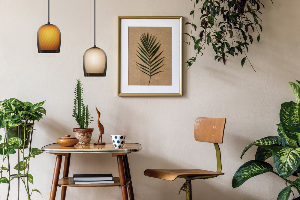 Bruma Pendant – Gradient Smoked Glass and White Recycled PLA