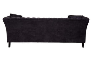 Sabrina Dark Grey Velvet Button Tufted 3 Seater Sofa – close-up