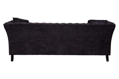 Sabrina Dark Grey Velvet Button Tufted 3 Seater Sofa – close-up