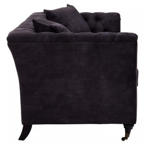 Sabrina Dark Grey Velvet Button Tufted 3 Seater Sofa – dimensions