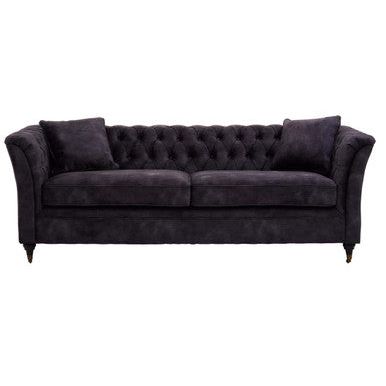 Sabrina Three Seat Grey Velvet Sofa