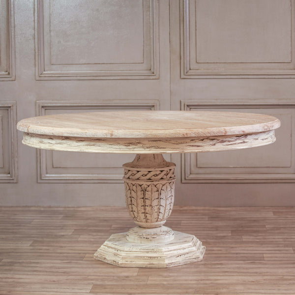 Heavy Distressed 145cm Round Dining Table – view 8